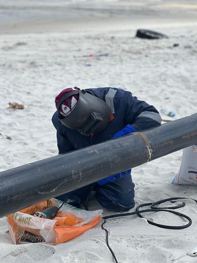 Welder at Construction Site