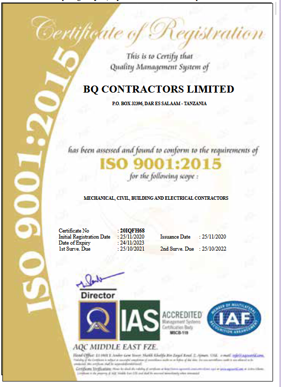 ISO 9001:2015 Certificate